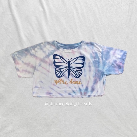 University of Notre Dame Butterfly Cropped Top - Picture 1 of 4